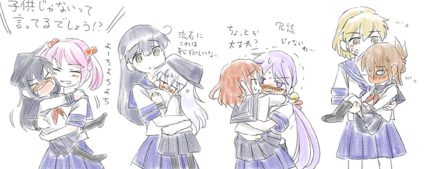hibiki, inazuma, ikazuchi, akatsuki, ushio, and 3 more (kantai collection) drawn by cink-knic