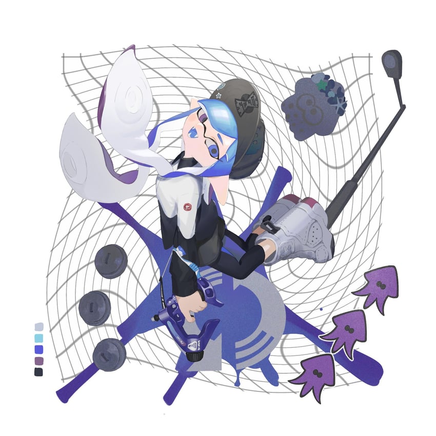 inkling player character and inkling girl (splatoon) drawn by kei_(a_key_kuuuun)