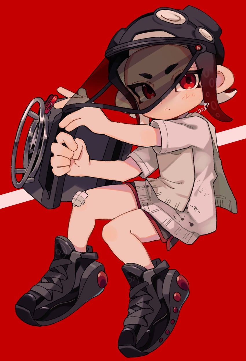 octoling player character and octoling girl (splatoon) drawn by sabata_saba