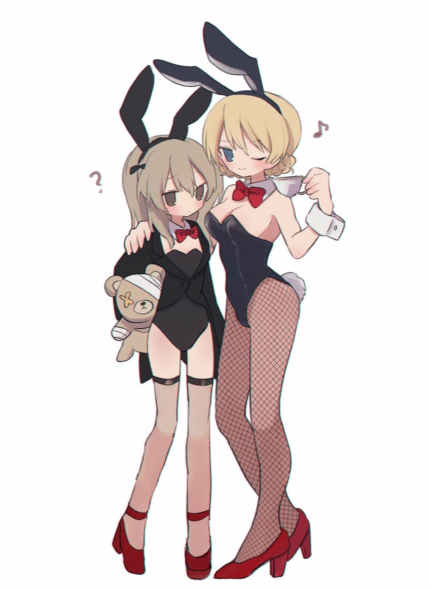 darjeeling, shimada arisu, and boko (girls und panzer) drawn by ri_(qrcode)