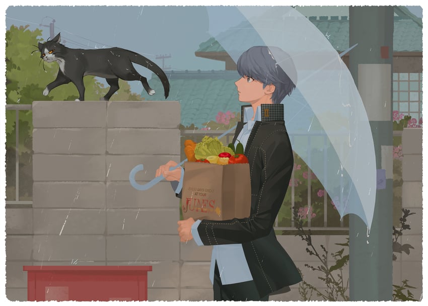 narukami yu (persona and 1 more) drawn by s_saremi