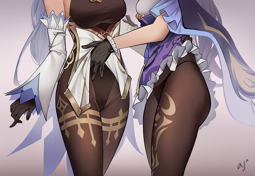 ganyu and keqing (genshin impact) drawn by ark_john_up