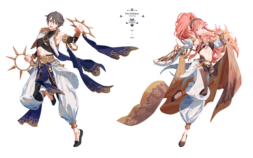 inigo and olivia (fire emblem and 2 more) drawn by fajyobore