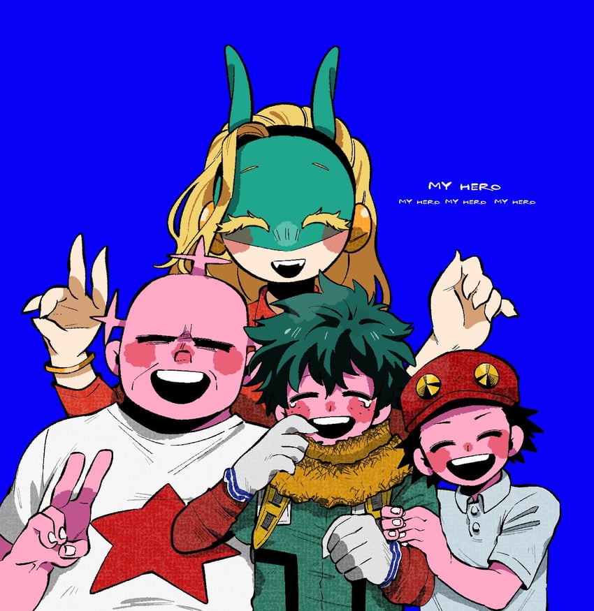 midoriya izuku, ippan josei, and izumi kota (boku no hero academia) drawn by anna_(aannnaa3)