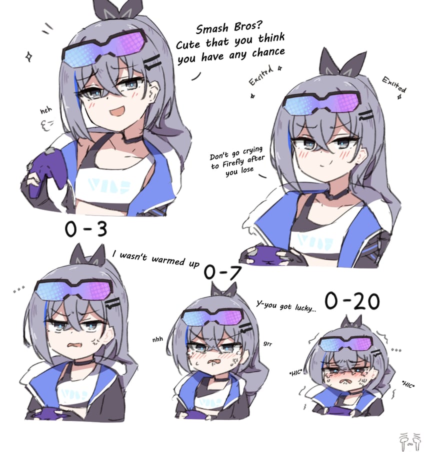 silver wolf (honkai and 1 more) drawn by chirun0