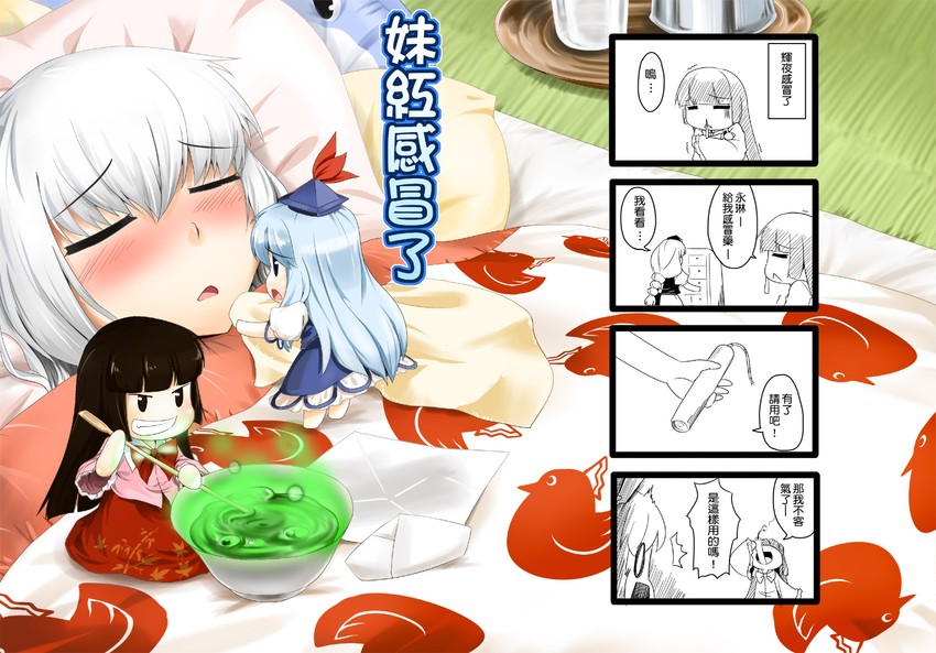 fujiwara no mokou, kamishirasawa keine, houraisan kaguya, and yagokoro eirin (touhou) drawn by eien_no_sai_tori