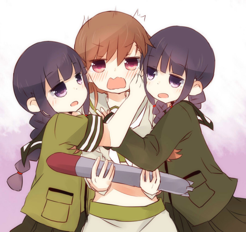 kitakami, ooi, ooi kai ni, and kitakami kai (kantai collection) drawn by fud