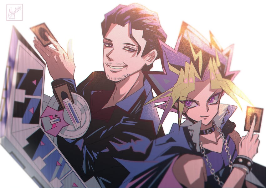 yami yugi and takahashi kazuki (yu-gi-oh! and 1 more) drawn by miyukiko
