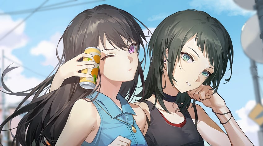 shiina taki and yahata umiri (bang dream! and 1 more) drawn by yannn