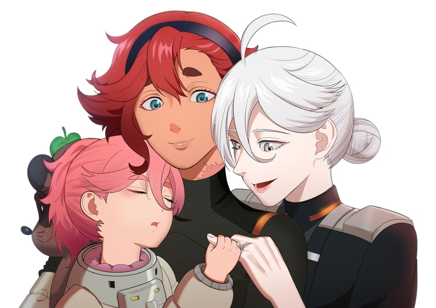 suletta mercury and miorine rembran (gundam and 1 more) drawn by scrambledeggs123