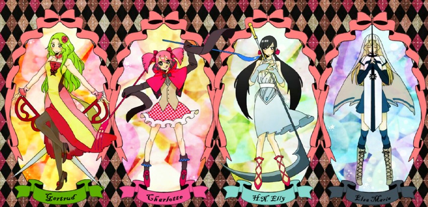 charlotte, h.n.elly, gertrud, and elsa maria (mahou shoujo madoka magica) drawn by mo(zu)co