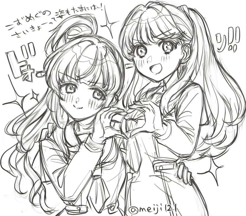 fujishima megumi and otomune kozue (love live! and 1 more) drawn by meiji_(mosamoo3)