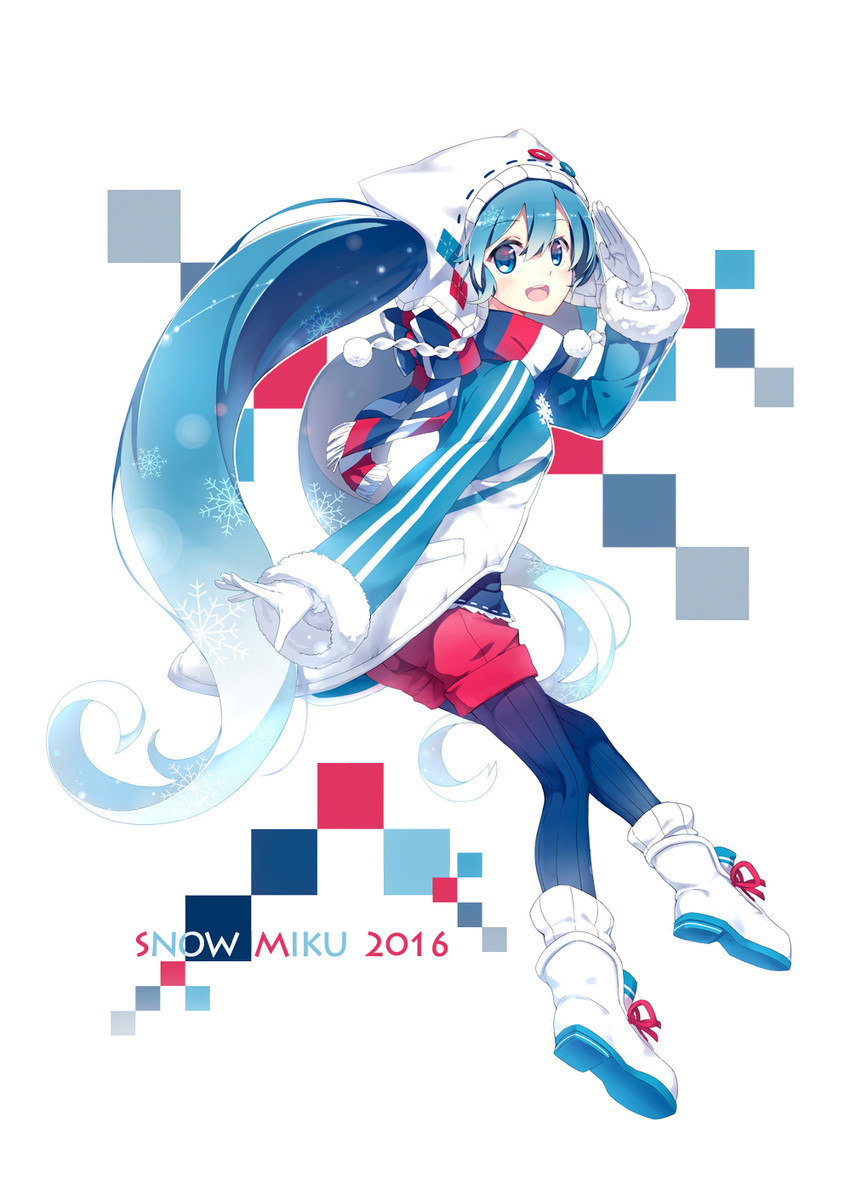 hatsune miku and yuki miku (vocaloid) drawn by linfi-muu