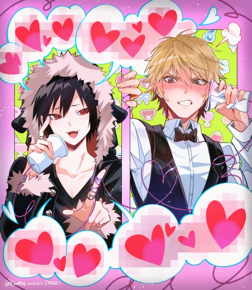 orihara izaya and heiwajima shizuo (durarara!!) drawn by eromkk