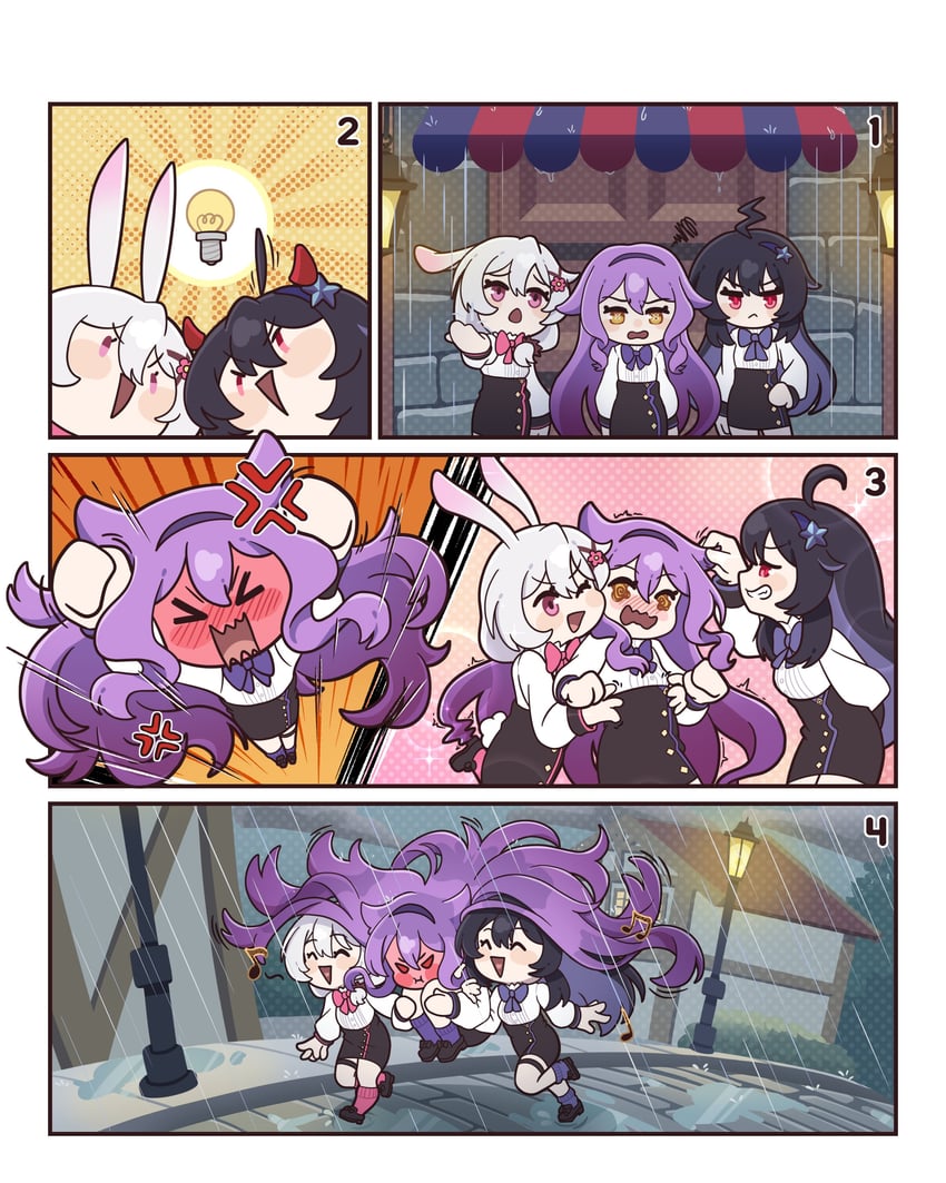 seele vollerei, theresa apocalypse, seele, and sirin (honkai and 1 more) drawn by p3achsalt