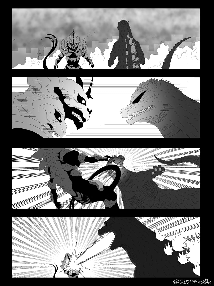 godzilla and monster x (godzilla and 1 more) drawn by g_u0401earth