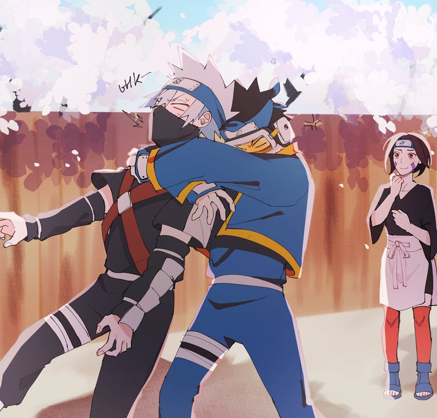 hatake kakashi, uchiha obito, and nohara rin (naruto and 1 more) drawn by seirorath