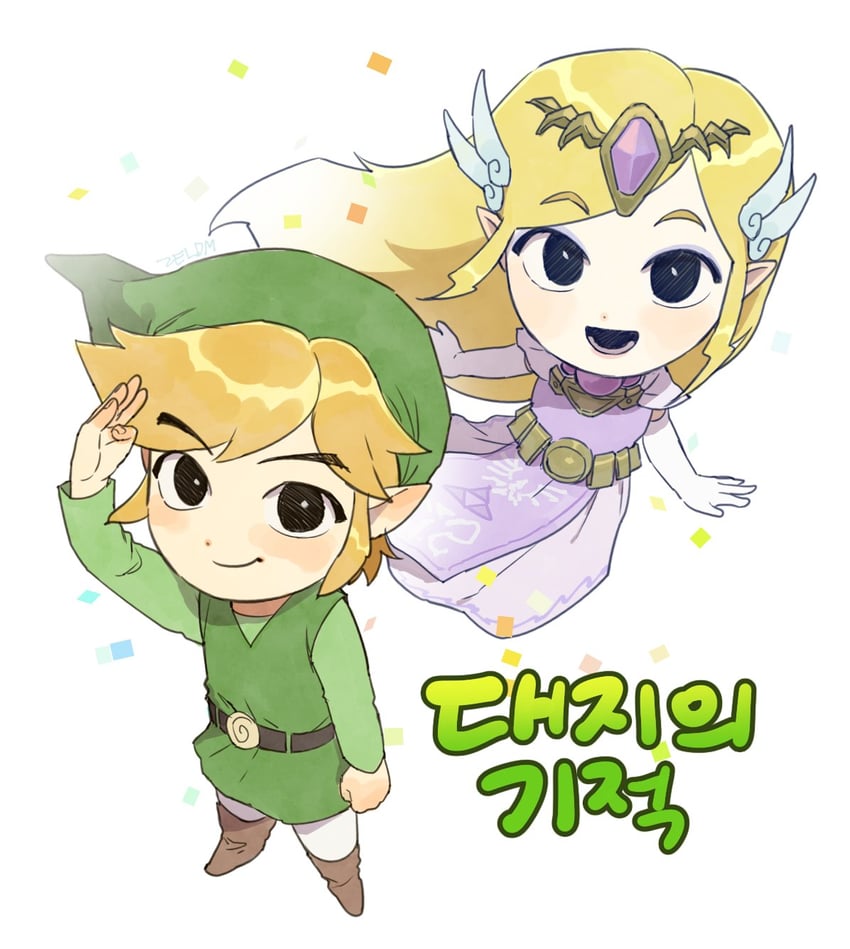 link, princess zelda, toon link, and toon zelda (the legend of zelda and 1 more) drawn by zeldm