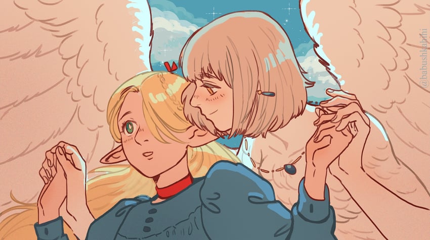 marcille donato and falin touden (dungeon meshi and 1 more) drawn by babu_(babushkahihi)