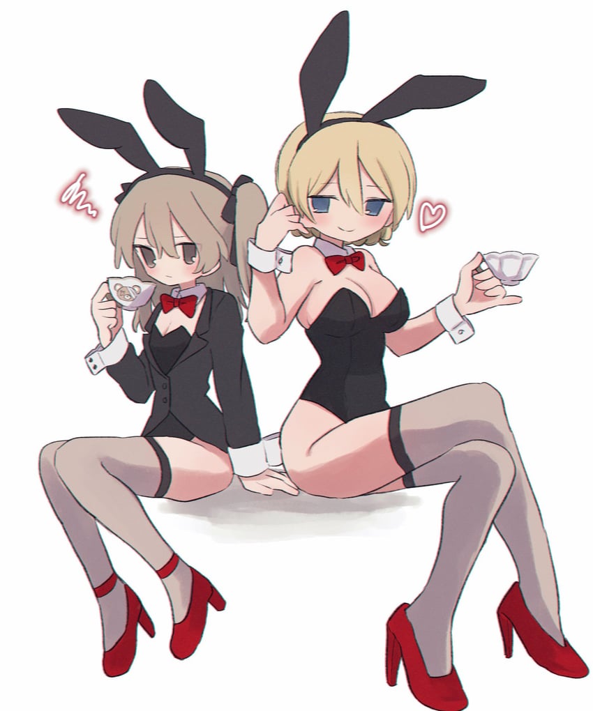 darjeeling and shimada arisu (girls und panzer) drawn by ri_(qrcode)