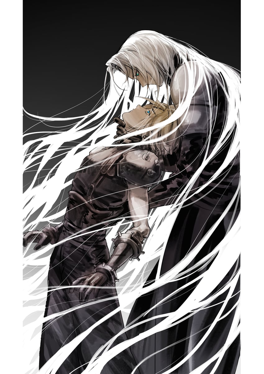 cloud strife and sephiroth (final fantasy and 1 more) drawn by bailu_hengjiang