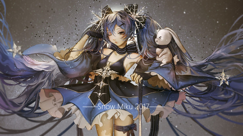 hatsune miku, yuki miku, and rabbit yukine (vocaloid) drawn by sa'yuki