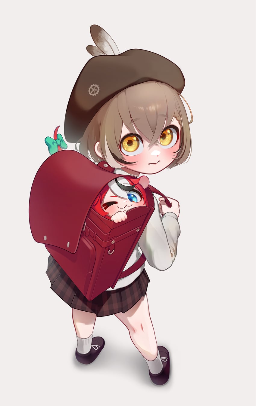 nanashi mumei and hakos baelz (hololive and 1 more) drawn by appleblossomtea