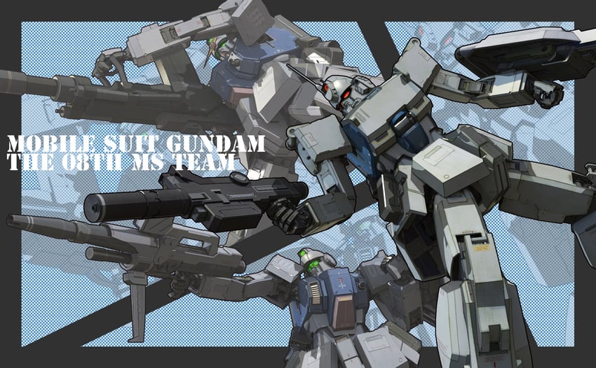 ground gundam, gundam ez8, and ground gm (gundam and 1 more) drawn by g-db