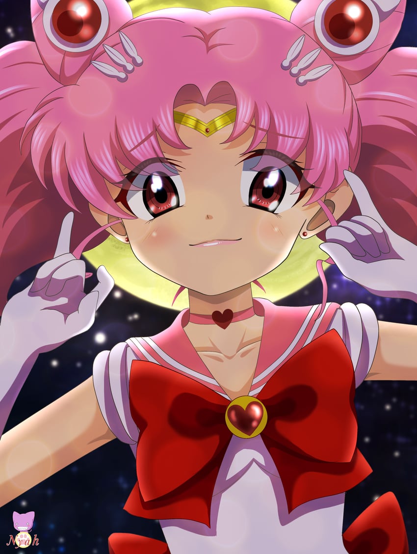 chibi usa and sailor chibi moon (bishoujo senshi sailor moon and 1 more) drawn by nyahoekaki1