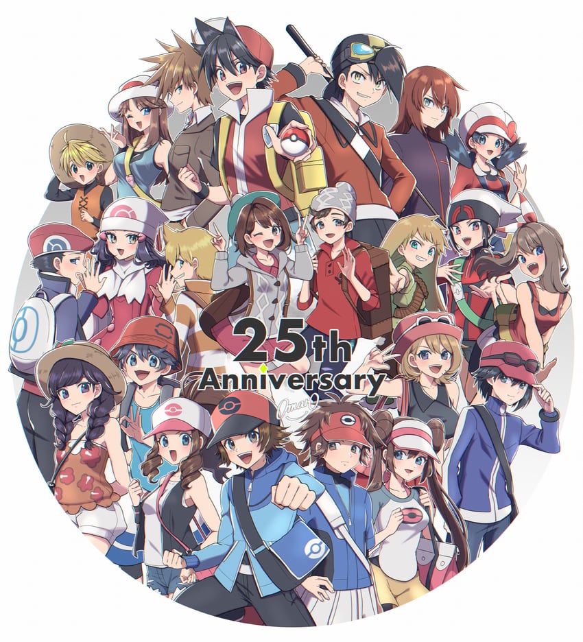 dawn, may, rosa, hilda, gloria, and 18 more (pokemon and 1 more) drawn by mokorei