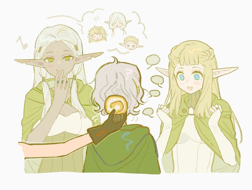 mithrun, fleki, lycion, pattadol, cithis, and 1 more (dungeon meshi) drawn by wo_yao_chifan