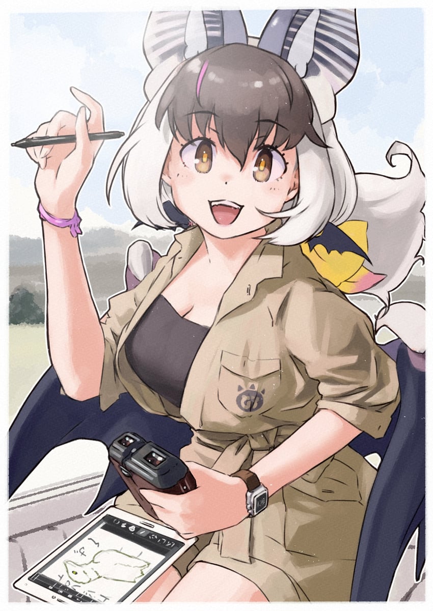 brown long-eared bat (kemono friends and 1 more) drawn by toriny