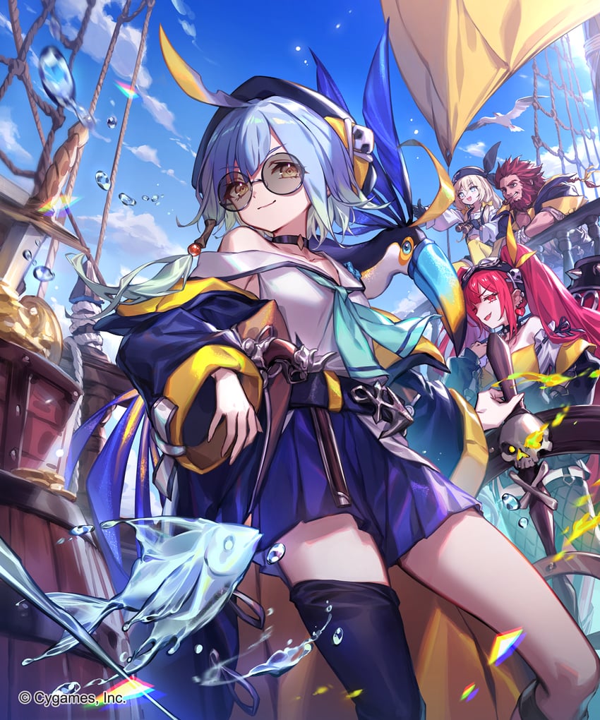 barbaros, tidal gunner, deep-sea scout, and storm-wracked first mate (shadowverse) drawn by lee_hyeseung