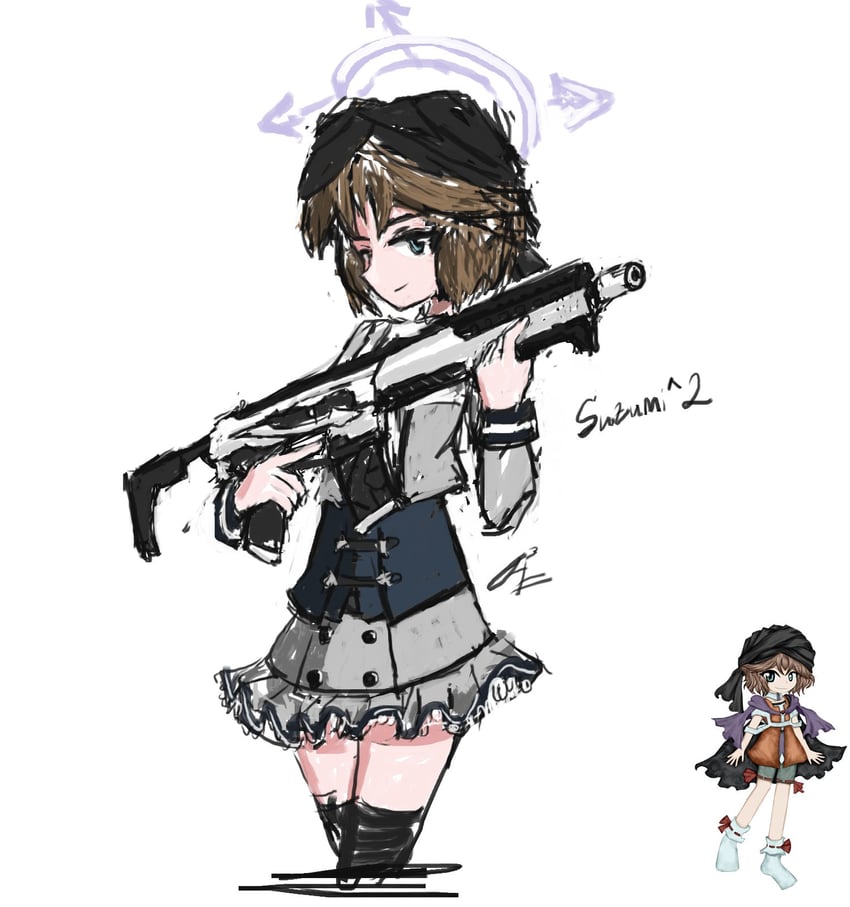 kuzu suzumi, suzumi, and cine hamal (blue archive and 1 more) drawn by medrif