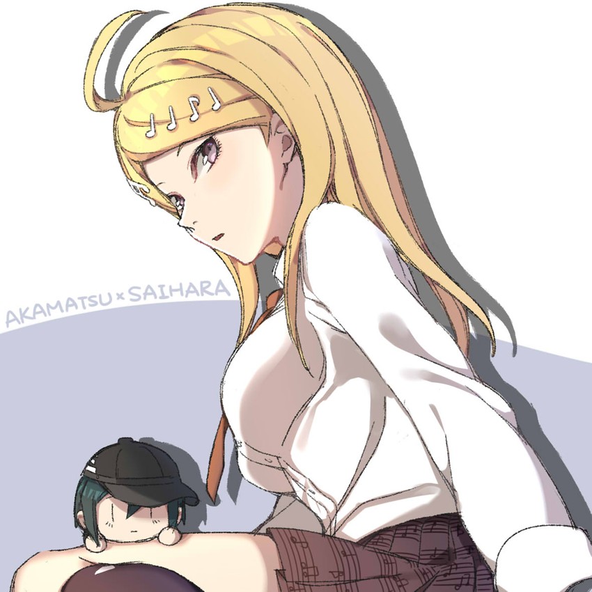 saihara shuichi and akamatsu kaede (danganronpa and 1 more) drawn by aki_aiko