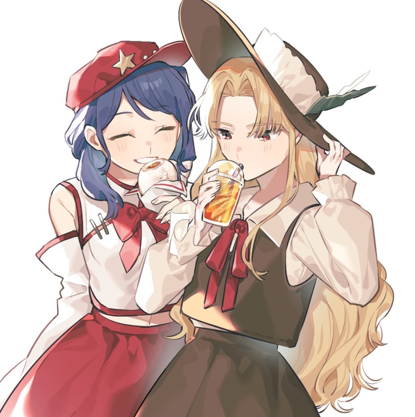 jacket girl and label girl (touhou and 1 more) drawn by laspberry.