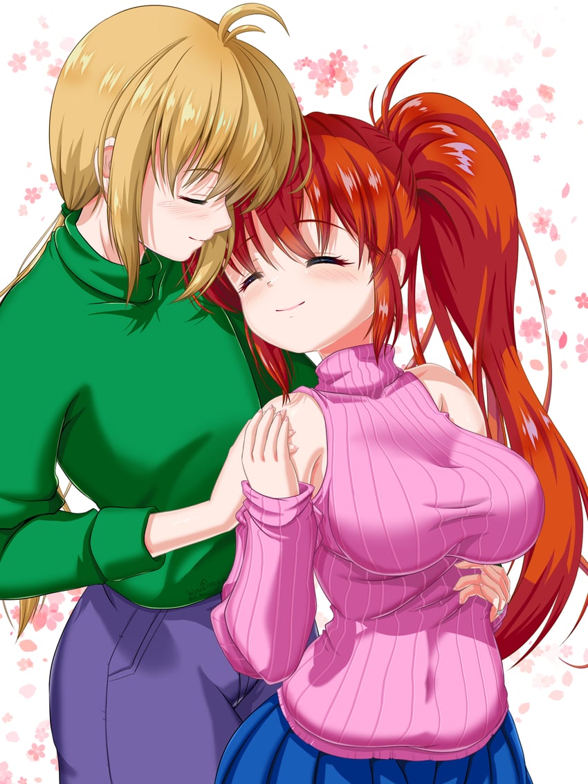 takamachi nanoha and yuuno scrya (lyrical nanoha and 1 more) drawn by misril