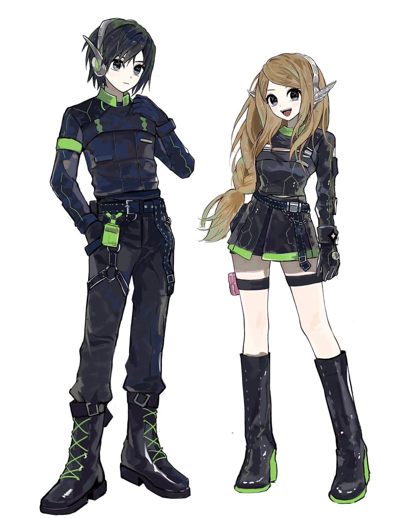 serena and calem (pokemon and 1 more) drawn by tyou08665851