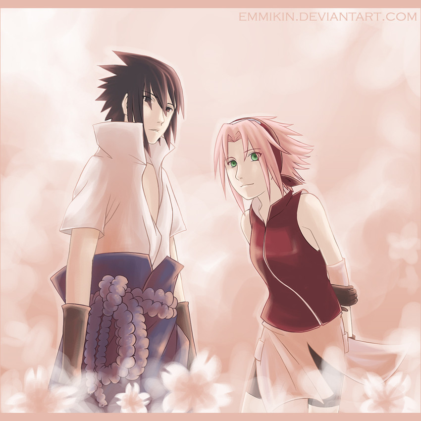 haruno sakura and uchiha sasuke (naruto and 1 more) drawn by emmikin