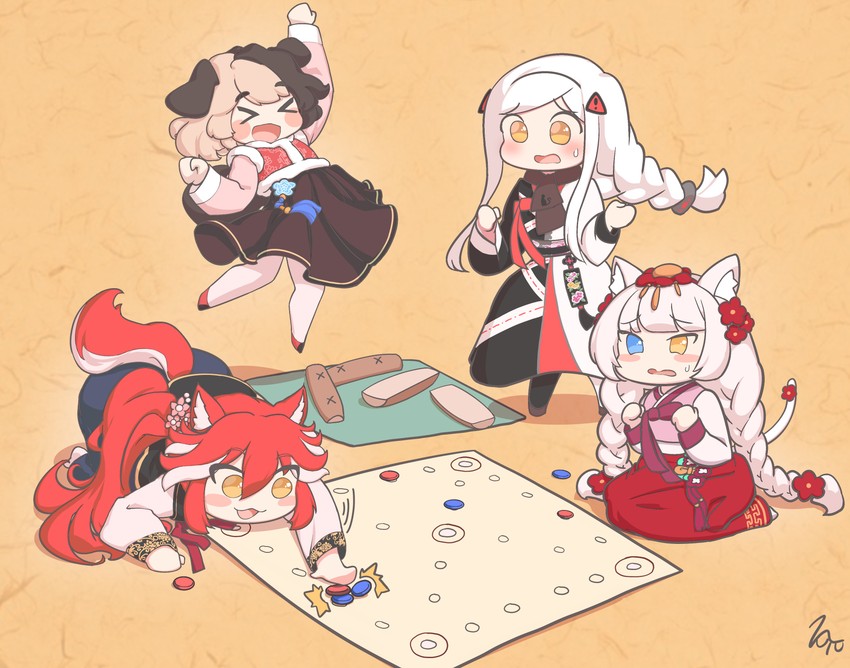 hachiko of castling, perrault, black lilith, and fenrir (last origin) drawn by hoyo