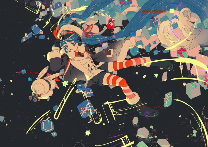 hatsune miku, yuki miku, and rabbit yukine (vocaloid) drawn by balabling
