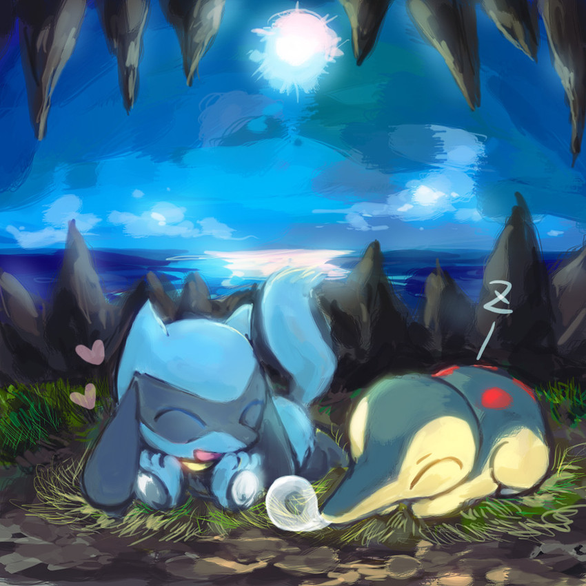 cyndaquil and riolu (pokemon and 2 more) drawn by okuchichibu