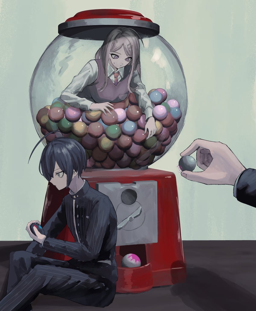 saihara shuichi and akamatsu kaede (danganronpa and 1 more) drawn by sukizukiko