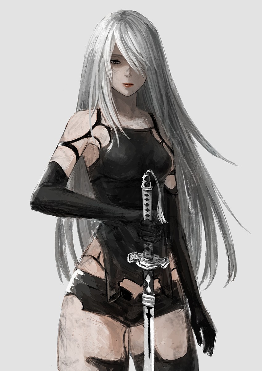 a2 (nier and 1 more) drawn by menka_(menka_wata)