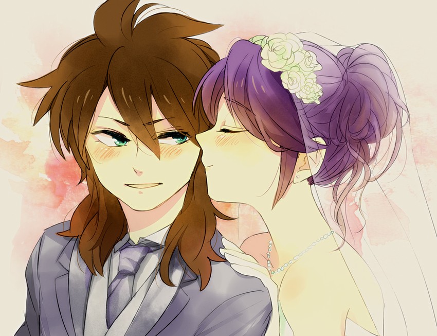 fudou akio and kudou fuyuka (inazuma eleven go and 1 more) drawn by munnn