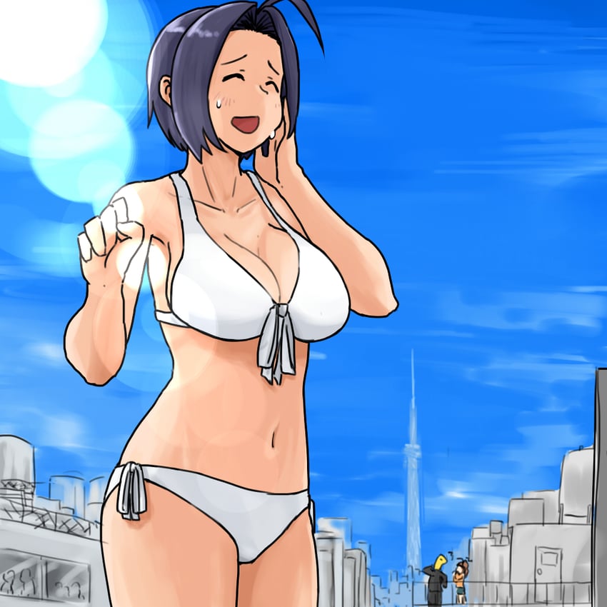 producer, takatsuki yayoi, and miura azusa (idolmaster) drawn by annko