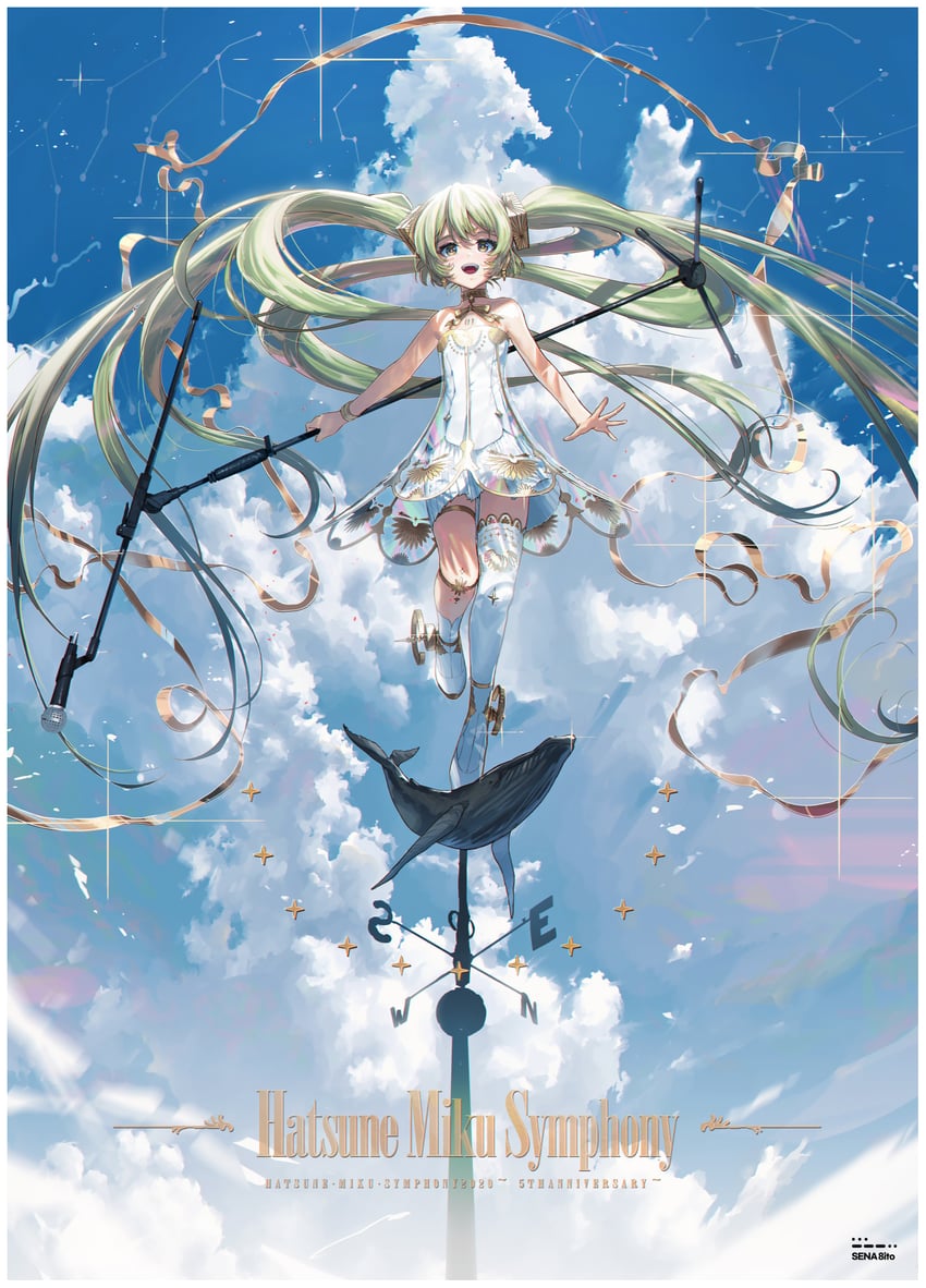 hatsune miku and gramophone miku (vocaloid and 1 more) drawn by sena_8ito
