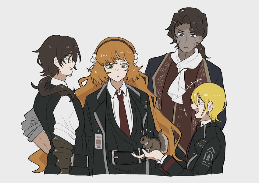 ishmael, don quixote, heathcliff, and gregor (project moon and 1 more) drawn by 3nu13nu1