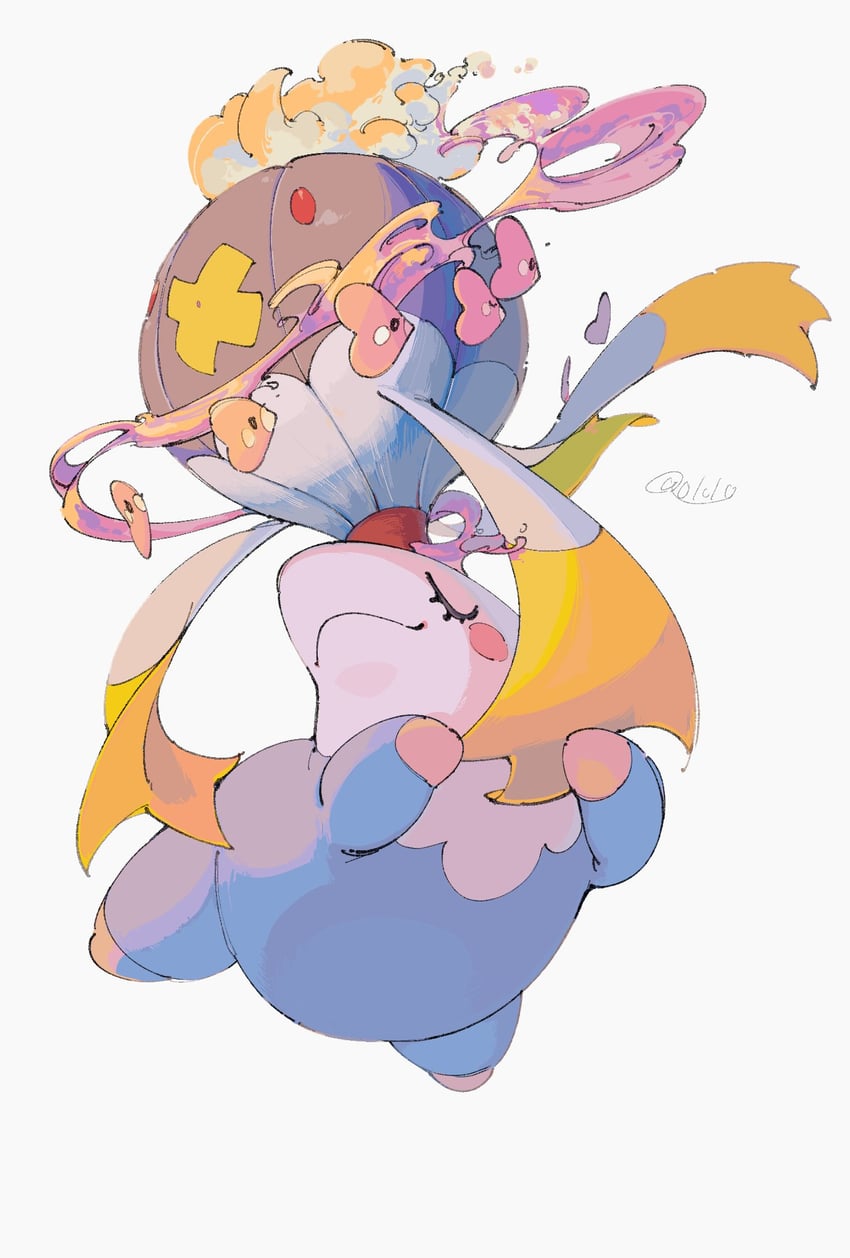 luvdisc, drifblim, and musharna (pokemon) drawn by 0_ici_0