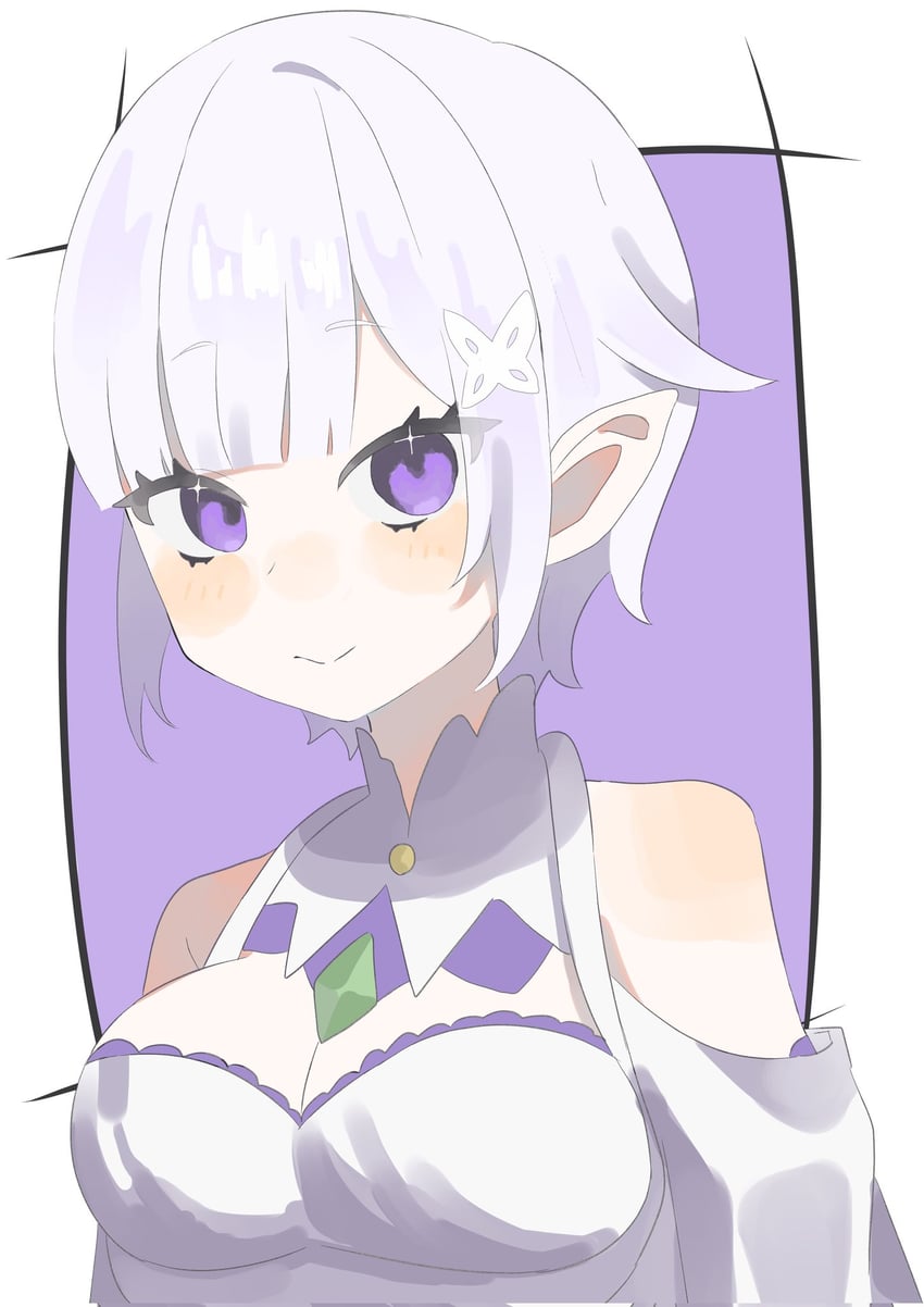 emilia (re:zero kara hajimeru isekai seikatsu) drawn by 2o_(siro27847713)